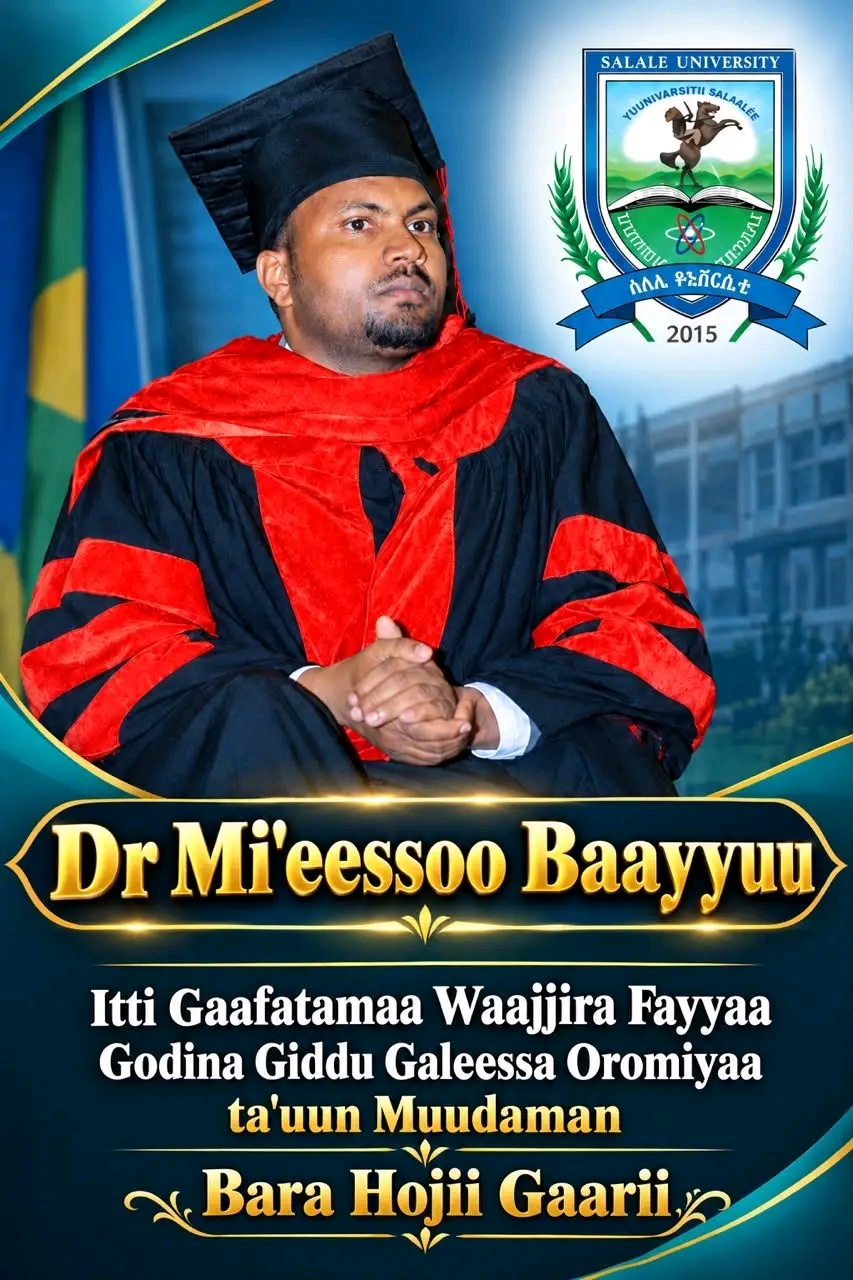 Dr. Mi'eessoo Baayyuu Yuunivarsiitiin Salaalee bara hojii gaarii siif Hawwa.